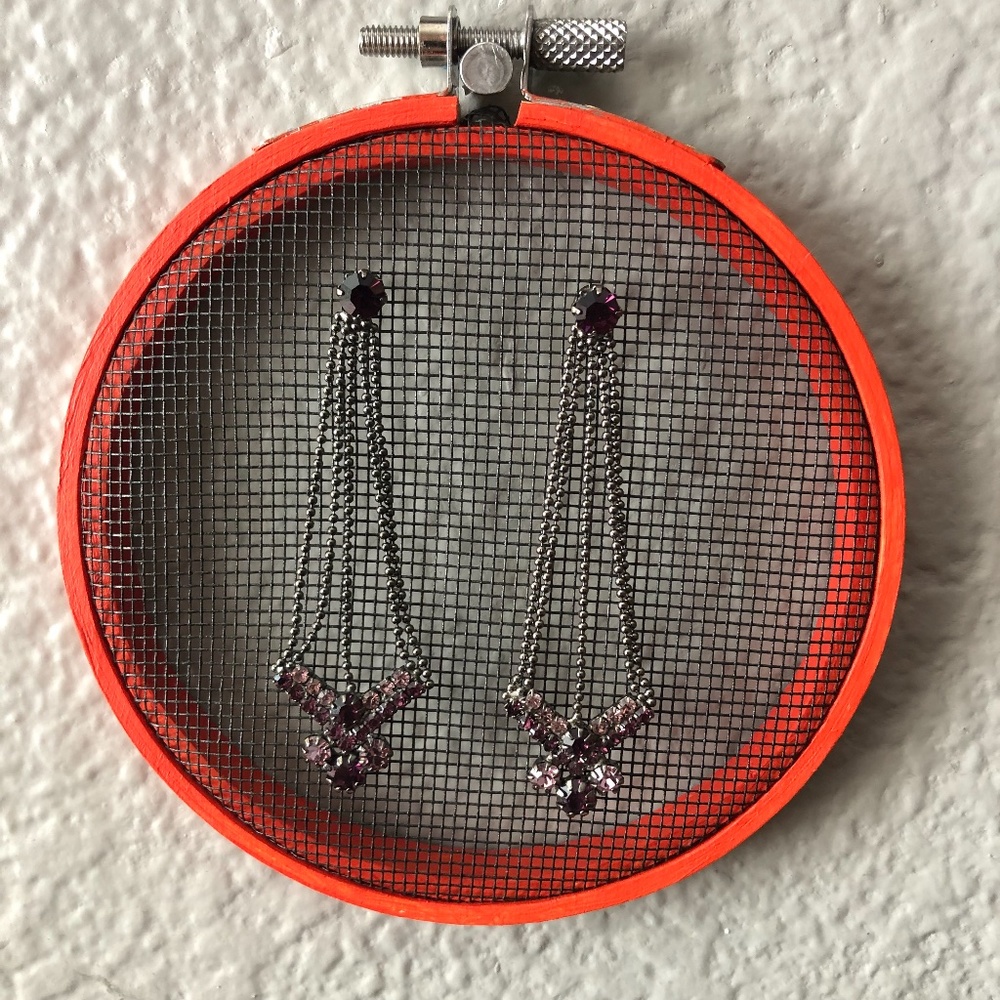 Purple Stone Dangle Earrings